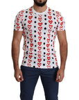Dolce & Gabbana Chic White Cotton Tee with Heart Print