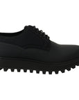 Dolce & Gabbana Elegant Black Calfskin Derby Shoes