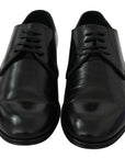 Dolce & Gabbana Elegant Black Leather Derby Shoes