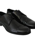 Dolce & Gabbana Elegant Black Leather Derby Shoes