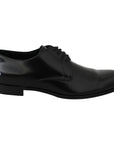 Dolce & Gabbana Elegant Black Leather Derby Shoes