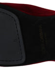 Dolce & Gabbana Red Velvet Embroidered Slides