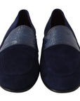 Dolce & Gabbana Elegant Blue Suede Leather Loafers