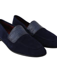 Dolce & Gabbana Elegant Blue Suede Leather Loafers