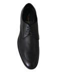 Dolce & Gabbana Elegant Black Leather Derby Dress Shoes