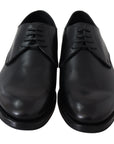 Dolce & Gabbana Elegant Black Leather Derby Dress Shoes