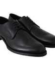 Dolce & Gabbana Elegant Black Leather Derby Dress Shoes