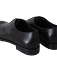 Dolce & Gabbana Elegant Black Leather Derby Dress Shoes