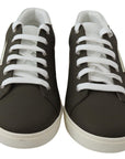 Dolce & Gabbana Sleek White Leather Low Top Sneakers
