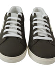 Dolce & Gabbana Sleek White Leather Low Top Sneakers