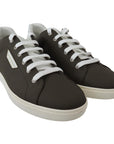 Dolce & Gabbana Sleek White Leather Low Top Sneakers