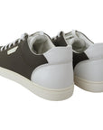 Dolce & Gabbana Sleek White Leather Low Top Sneakers