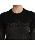 Dolce & Gabbana Elegant Lurex Threaded Jersey Lace Blouse