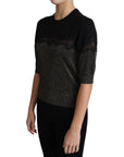 Dolce & Gabbana Elegant Lurex Threaded Jersey Lace Blouse