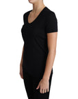 Dolce & Gabbana Elegant Black Wool Round Neck T-Shirt