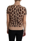 Dolce & Gabbana Elegant Leopard Print Wool Turtleneck Top