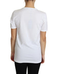 Dolce & Gabbana Crystal-Embellished White Cotton Tee