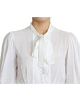 Dolce & Gabbana Elegant Snow-White Viscose Blouse