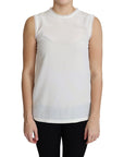 Dolce & Gabbana Elegant Silk Lace-Detailed Sleeveless Blouse