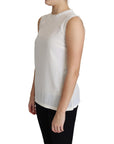Dolce & Gabbana Elegant Silk Lace-Detailed Sleeveless Blouse