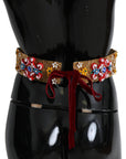 Dolce & Gabbana Gold-Tone Floral Crystal Waist Belt