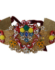 Dolce & Gabbana Gold-Tone Floral Crystal Waist Belt