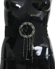 Dolce & Gabbana Elegant Black Crystal Waist Belt