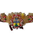 Dolce & Gabbana Golden Floral Crystal Embellished Waist Belt