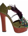 Dolce & Gabbana Crystal Enchanted Ankle Strap Sandals