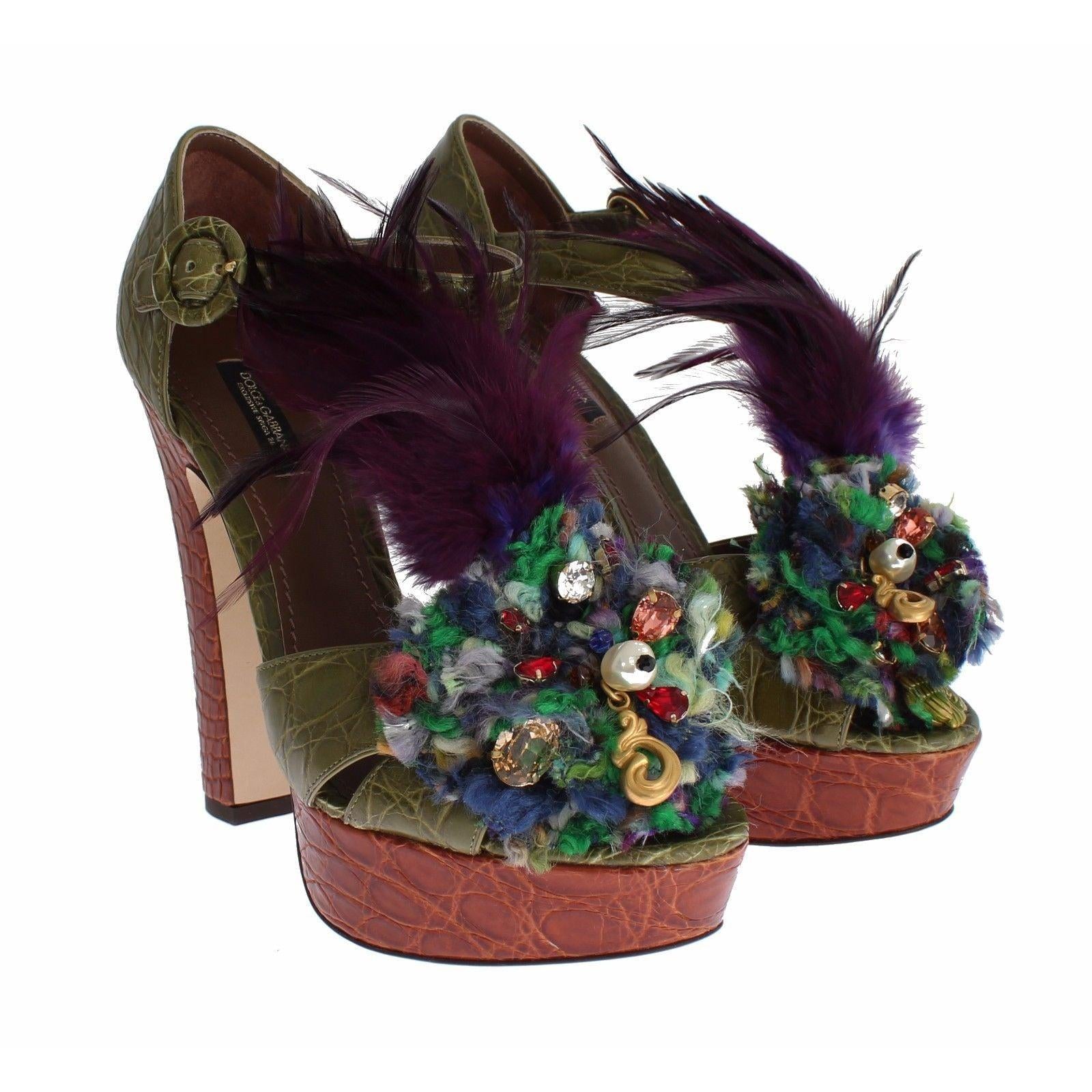 Dolce & Gabbana Crystal Enchanted Ankle Strap Sandals