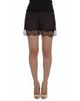 Dolce & Gabbana Elegant Black Floral Lace Silk Shorts