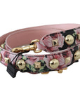 Dolce & Gabbana Floral Gold Stud Leather Strap in Pink
