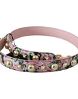 Dolce & Gabbana Floral Gold Stud Leather Strap in Pink