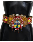 Dolce & Gabbana Gold-Tone Floral Crystal Waist Belt