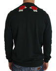Dolce & Gabbana Emerald Cotton Sweater with Crystal Embroidery