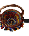 Dolce & Gabbana Multicolor Embellished Wicker Tote