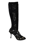 Dolce & Gabbana Elegant Black Stretch Sock Pumps