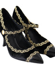 Dolce & Gabbana Elegant Velvet Patent Embroidered Pumps