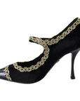 Dolce & Gabbana Elegant Velvet Patent Embroidered Pumps