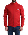 Dolce & Gabbana Chic Red Turtle Neck Zip Cardigan Sweater