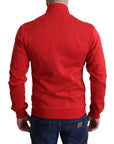 Dolce & Gabbana Chic Red Turtle Neck Zip Cardigan Sweater