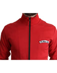 Dolce & Gabbana Chic Red Turtle Neck Zip Cardigan Sweater