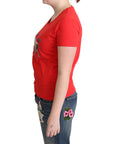 Moschino Chic Red Cotton Tee with Playful Print