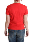 Moschino Chic Red Cotton Tee with Playful Print