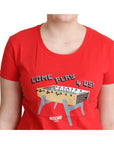 Moschino Chic Red Cotton Tee with Playful Print