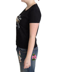 Moschino Chic Black Cotton Tee with Playful Print