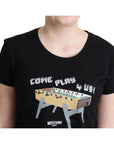 Moschino Chic Black Cotton Tee with Playful Print