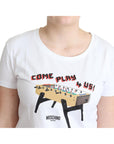 Moschino Chic Cotton Round Neck Tee with Playful Print