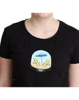 Moschino Chic Black Cotton Round Neck Tee