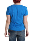 Moschino Chic Blue Cotton Tee with Iconic Print